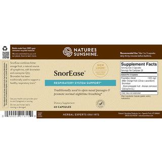 SnorEase (60 caps)<br> Promotes normal nighttime breathing