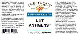 Nut Antigens 1 oz. from Energique® Relief of allergies due to nuts.
