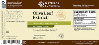 Olive Leaf Conc.<br>Blood sugar, blood pressure, cardiovascular health