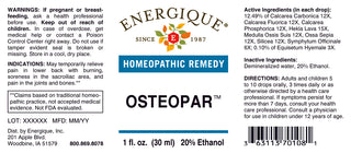 Osteopar 1oz. from Energique® Pain in  lower back, joints & bones
