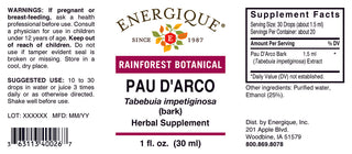 Pau D'Arco 1 oz. from Energique® Anti-inflammatory, viral & bacterial