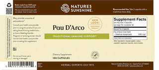 Pau d'arco<br>Supports the immune & the body’s antioxidant functions