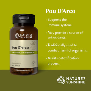 Pau d'arco<br>Supports the immune & the body’s antioxidant functions