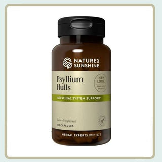 Psyllium Hulls (100 caps)<br>Supports elimination & regularity
