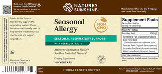 Seasonal Allergy (100 caps)<br>Respiratory and immune system support