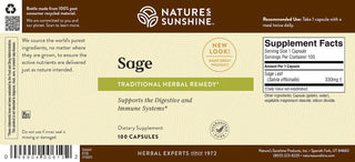Sage<br>Supports the digestive, nervous systems & female glandular