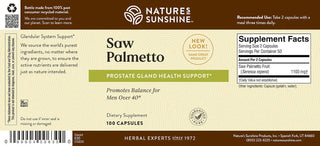 Saw Palmetto 100 caps<br> It naturally supports prostate gland health