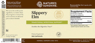 Slippery Elm<br> Soothes mucous membranes of the digestive tract