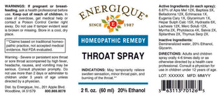 Throat Spray 2 oz. from Energique® Swollen tonsils, throat pain