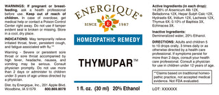 Thymupar 1 oz. from Energique® Throat, fever, cough, fatigue, flu.
