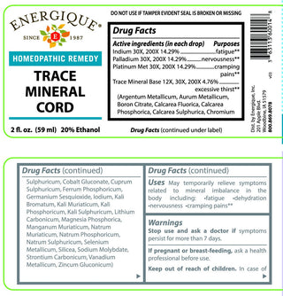 Trace Mineral Cord 1.69 oz. from Energique® Cramps, fatigue, nervous.
