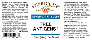 Tree Antigens 1 oz. from Energique® Relief of allergies due to trees.
