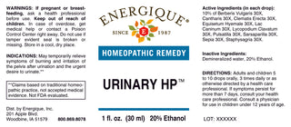 Urinary HP - Burning and irritation of the pelvis after urination, urgent desire to urinate
