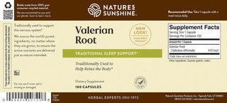 Valerian Root<br>It relaxes, calms, de-stresses and enhances sleep