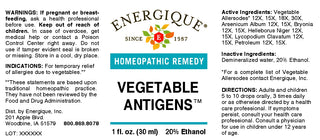 Vegetable Antigens 1 oz. from Energique® Vegetable allergies.
