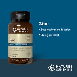 Zinc<br>Supports metabolism, growth & development,  immunity & energy
